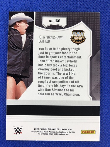 2022 #166 John "Bradshaw" Layfield Panini Chronicles PlayOff leggenda WWE - Foto 2 di 2