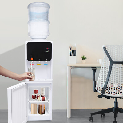 Freestanding Hot & Cold Water Cooler Dispenser, 4.16 Gal with Storage Space