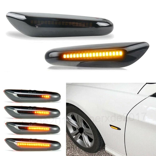 2X LED Seitenblinker Laufblinker Für BMW E81 E82 E90 E91 E92 E93 E60 E61 Schwarz - Bild 2 von 19