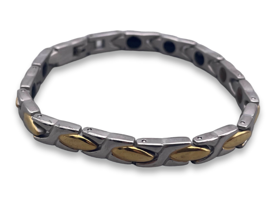 Nanoions XO Silver and Gold Tone Bracelet Women Get Your Energy