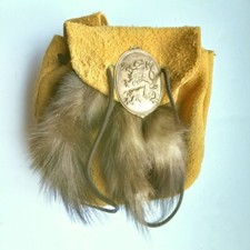 Scottish Falconer's Pouch Elk Hide Leather Sable Tails Renaissance Custom UNIQUE