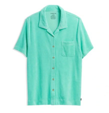 Womens Size XS TomboyX Terry Cabana Shirt Seafoam Green Turquoise Towelling