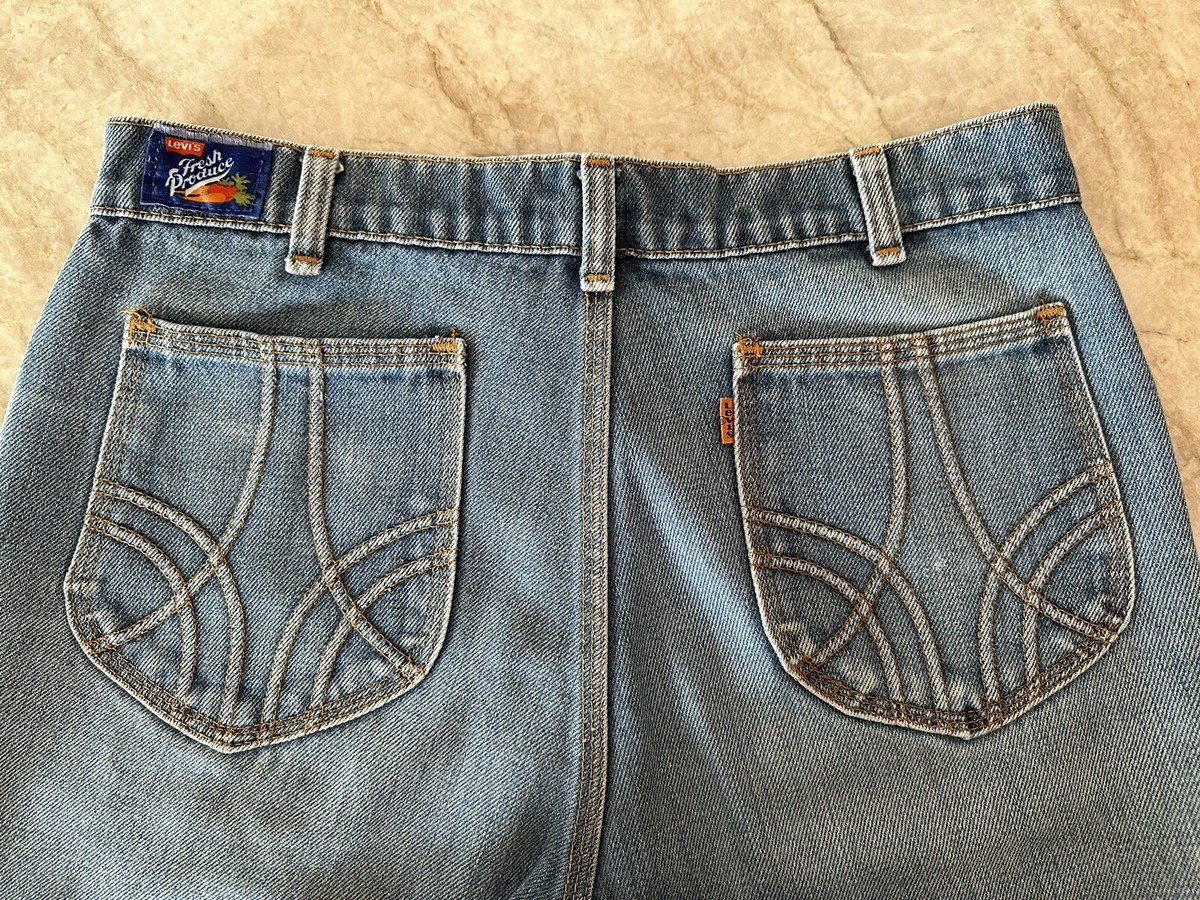 VTG 70s Levis Jeans Womens 31x32 Fresh Produce Bell Bottoms Flare