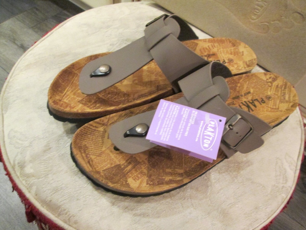 new PLAKTON 100012 ES Brown comfortable Leather Slides Sz 12 made in SPAIN Plakton 101032 - Leather Sandals | Pagonis Greek Sandals main image 3
