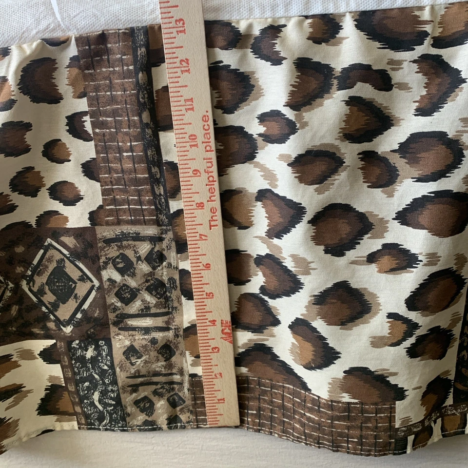 Falda Cama Queen Dan River De Colección Animal Tribal Marrón Plisado Esquinas 13" Caída Foto 3 de 4