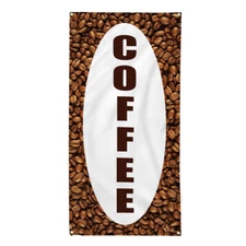 Vertical Vinyl Banner Multiple Sizes Coffee Caf Restaurant Bar Advertisement