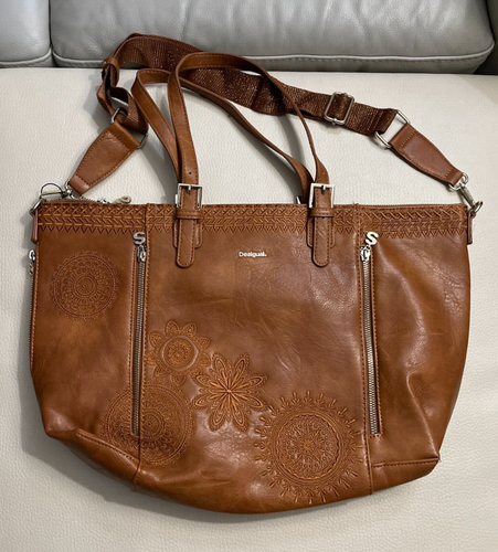 Desigual Women’s Dark Amber Embroidered Shoulder Bag with 2 Straps - MRSP$200 - Picture 4 of 16