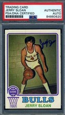 Jerry Sloan PSA DNA Signed 1973 Topps Autograph