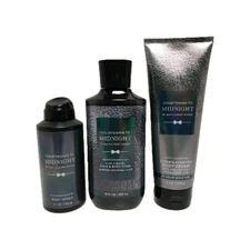 3 Pcs Set Bath & Body Works Men's Countdown To Midnight Spray Cream & Wash New