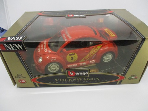 TA746 BURAGO 1/18 1:18 VOLKSWAGEN VW NEW BEETLE CUP 2000 ADAC #3 ROUGE REF 3329