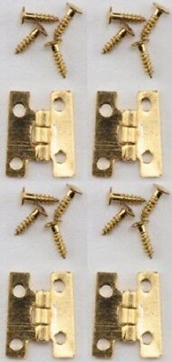 Brass - 4 pk Dollhouse Miniature Square Hinges #05540-1:12 Scale