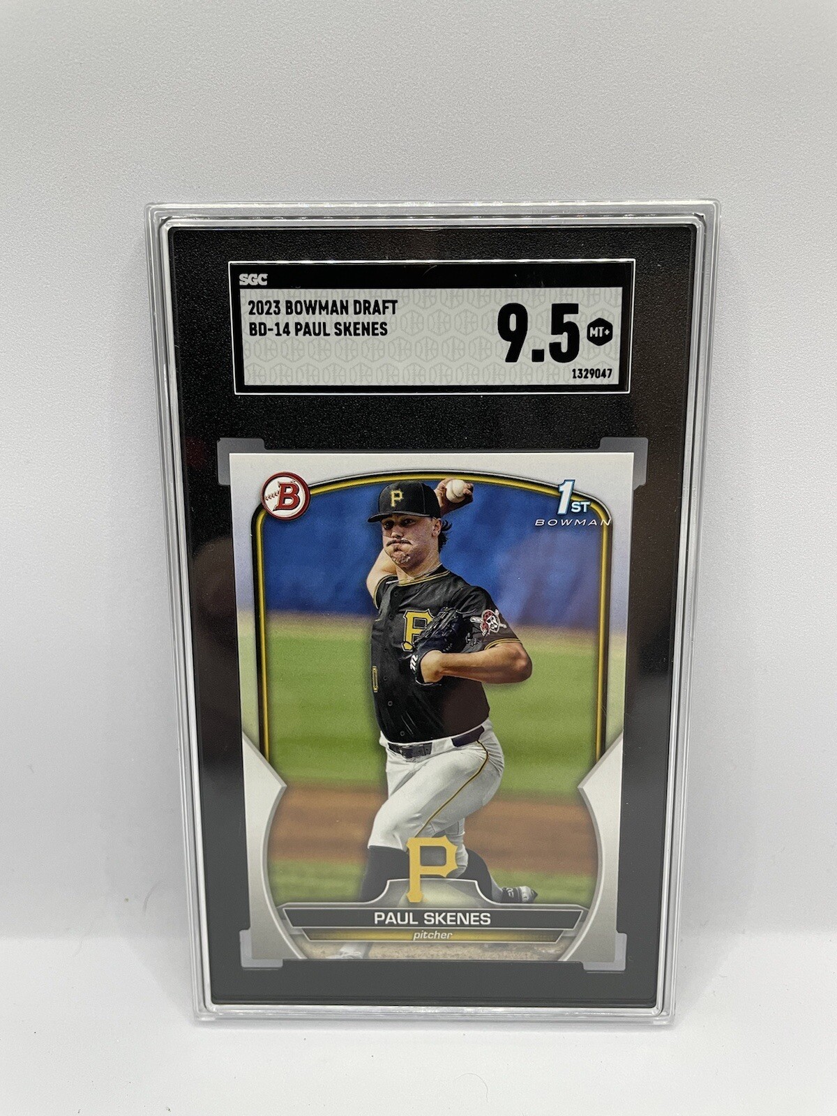 2023 Bowman Draft Chrome Paul Skenes BDC-14, SGC 9.5, Pirates, 1st Bowman