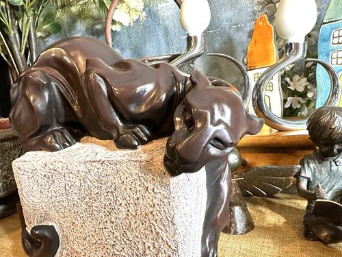 RARE Austin Production Sculpture Panther 1996 Alexsander DANEL Signed polychrome - Picture 15 of 24