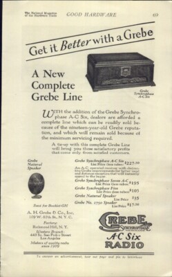 1928 PAPER AD Crebe Synchrophase A-C Six Radio Seven Five Natural Speaker 