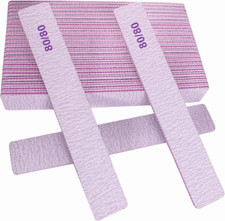 80/80 Grit Nail Files 25 Pcs , Coarse Emery Boards for Acrylic Nails and Gel Na