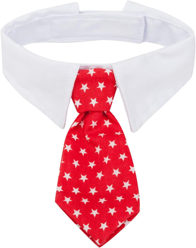 Pet Bowtie, Handcrafted Adjustable Formal Collar Neck Tie for Dogs & Cats (L, Re