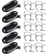 10x SNAP Szary zacisk do mocowania kabla z 5x 3-krotną listwą zasilającą