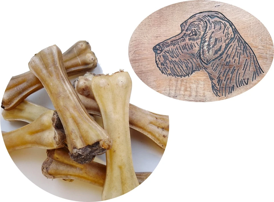 Kauknochen 15 cm mit Pansen gefüllt 10 - 100 Stück getrocknet Kaustange Ziemer