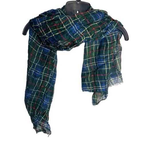 Patricia Nash NEW Plaid Green and Blue Scarf Irish inspired classic tartan
