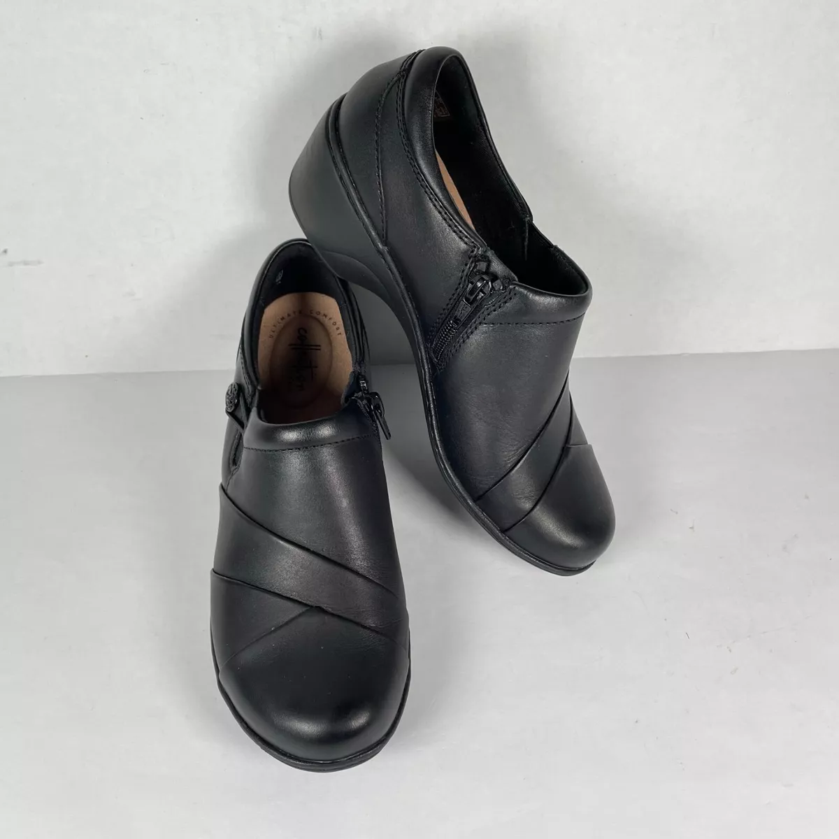 Low heel cheap clarks clogs