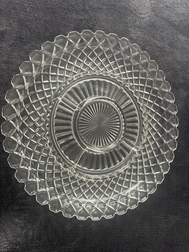 Vintage Kristall Waschtisch Kommode Tablett, Vorspeisen Tablett 13 7/8" - Bild 1 von 3