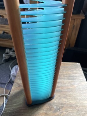 Wood Blue Cherry 30 CD Tower Rack Holder Retro Atlantic 90's Y2K