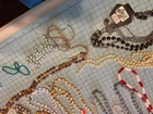 Vintage Costume Jewelry, Beaded Necklaces,  3  Pounds.  Angel Pins
