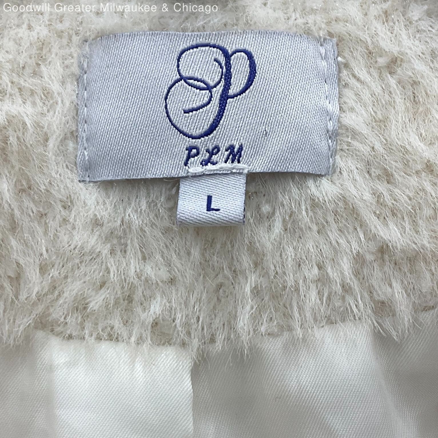 PLM Womens Ivory Solid Soft Textured Button Jacke… - image 2