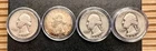 🔥 1940-64 Washington Quarter 90% Silver Circulated $1 Face Value 4 Quarters🔥