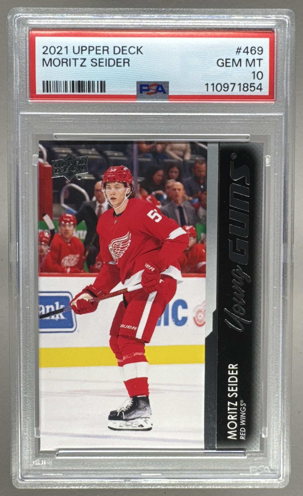 110971854 Moritz Seider 2021 Upper Deck #469 Rookie Young Guns RC PSA 10 view 1