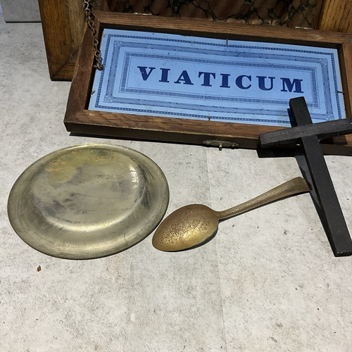 Antique Catholic Viaticum Last Rites Sick Call Shadow Box Early 1900's - Picture 6 of 12