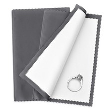 Large Gray Dual Layer Silver Polishing Cloths Jewelry Cleaning Cloth