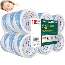 No Noise Clear Quiet Packing Tape 18 Rolls , Heavy Duty Packaging Tape for S...
