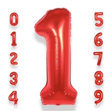 40 Inch Red 1 Balloon Number Foil 0-9 Birthday Big Numbers