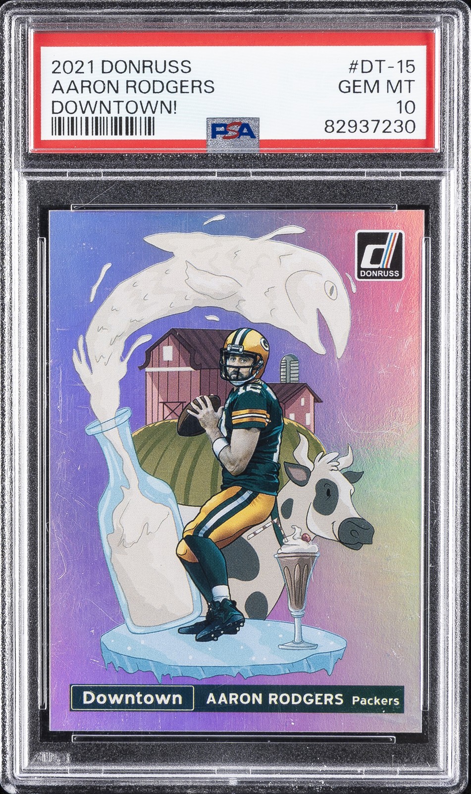 2021 PANINI DONRUSS DOWNTOWN #DT-15 AARON RODGERS PSA 10