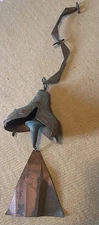 Brutalist MCM Paolo Soleri Bronze Verdigris Wind Chime Bell