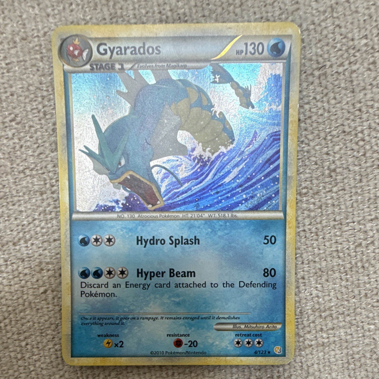 Gyarados 2010 Pokémon TCG Heartgold & Soulsilver Holo Rare Card 4/123 HP130