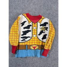 VTG 90s Disney Toy Story Woody AOP Long Sleeve Shirt Toddler 2T Pajama Sleepwear