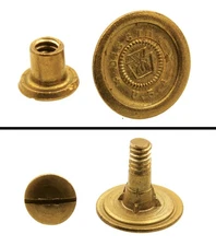 Orig. Unused Disston No. 3 Saw "Button" Brass Screw- 7/8" Diameter- mjdtoolparts