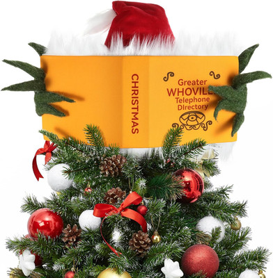 The Grinch Christmas Tree Topper 14'' Poseable Whoville Book Handmade Holiday Dec
