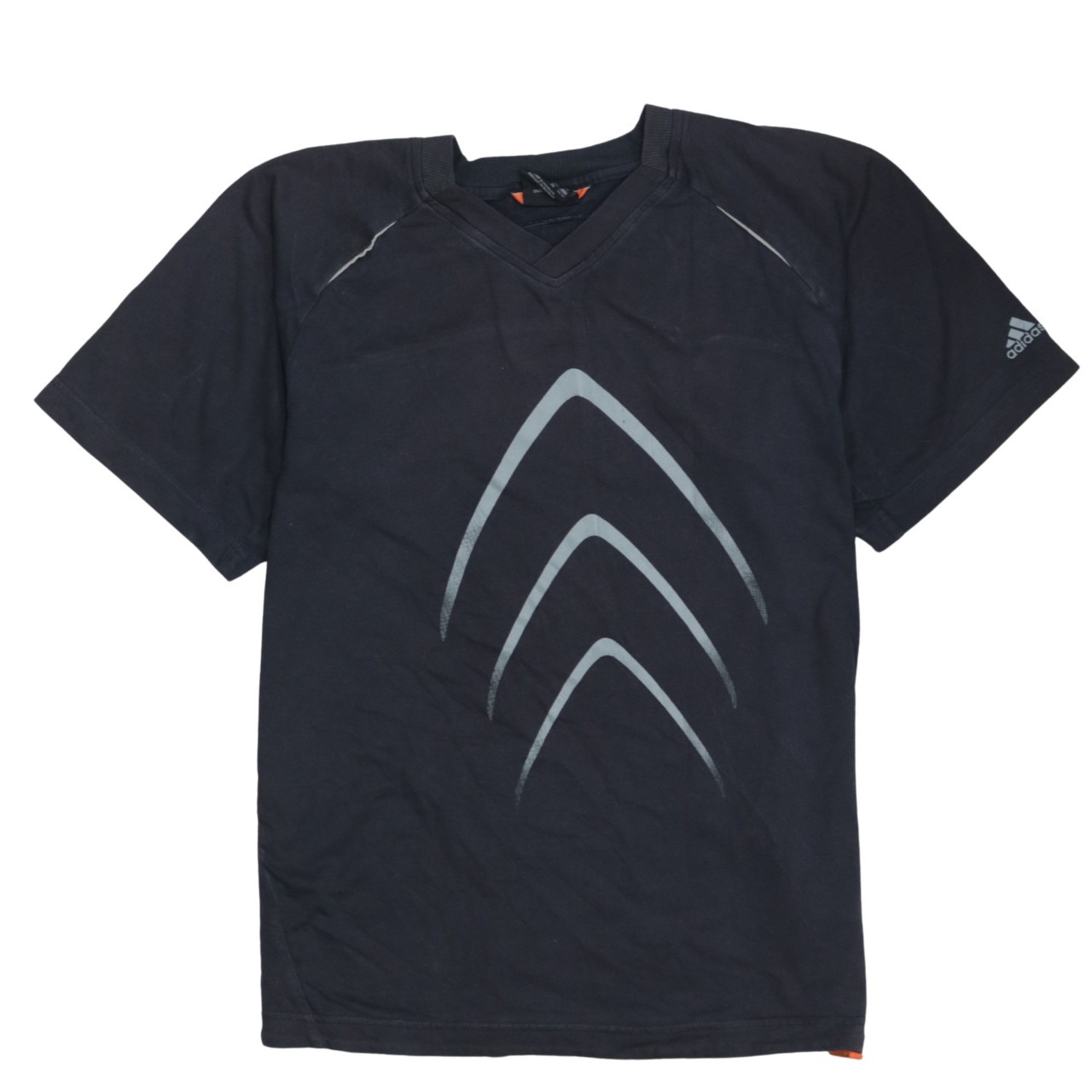 Adidas Mens T Shirt Black Reflective Chevron Graphic V Neck Sports Training XS