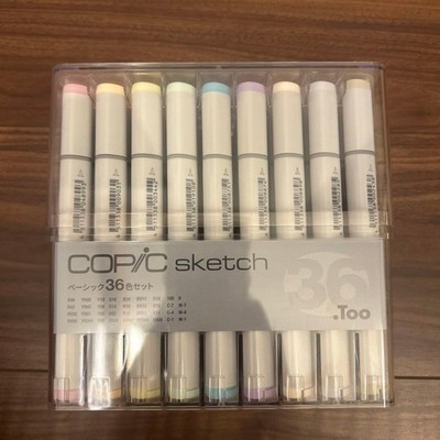 COPIC Sketch Basic 36-Color Set Alcohol Based Art Markers Japan Unused Open Box