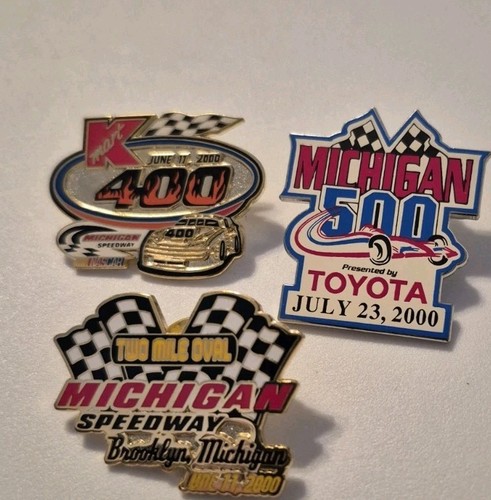 Nascar Collector Hat Lapel Pins Lot Of 3 Michigan - Picture 1 of 2