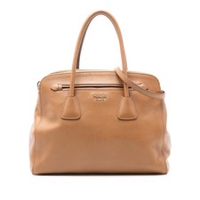 Prada Saffiano Cuir Satchel Pre-Loved Brown