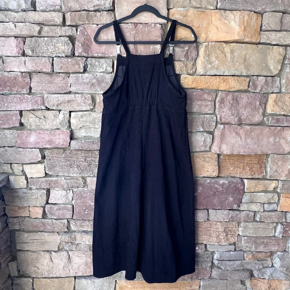 Maxi Vestido De Colección Y2K 90 Minimalista Delantal De Gran Tamaño Negro General Hebilla Plateada S Foto 2 de 4