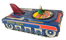  Vintage 1960's Tin Space Tank V - 7 Great Litho Space Graphics