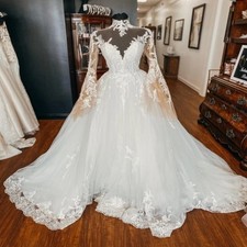 Blush Pink Mermaid Wedding Dress with Pleats V-Neck Ruffled Bridal Gown-