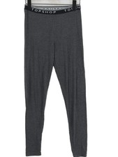 Topshop Women's Leggings UK 10 Grey Viscose with Elastane Full length