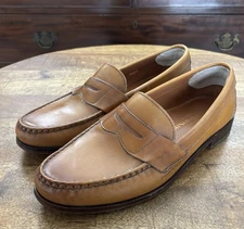 Allen Edmonds Cavenaugh Light Brown Tan Penny Loafers Mens Size 12 D