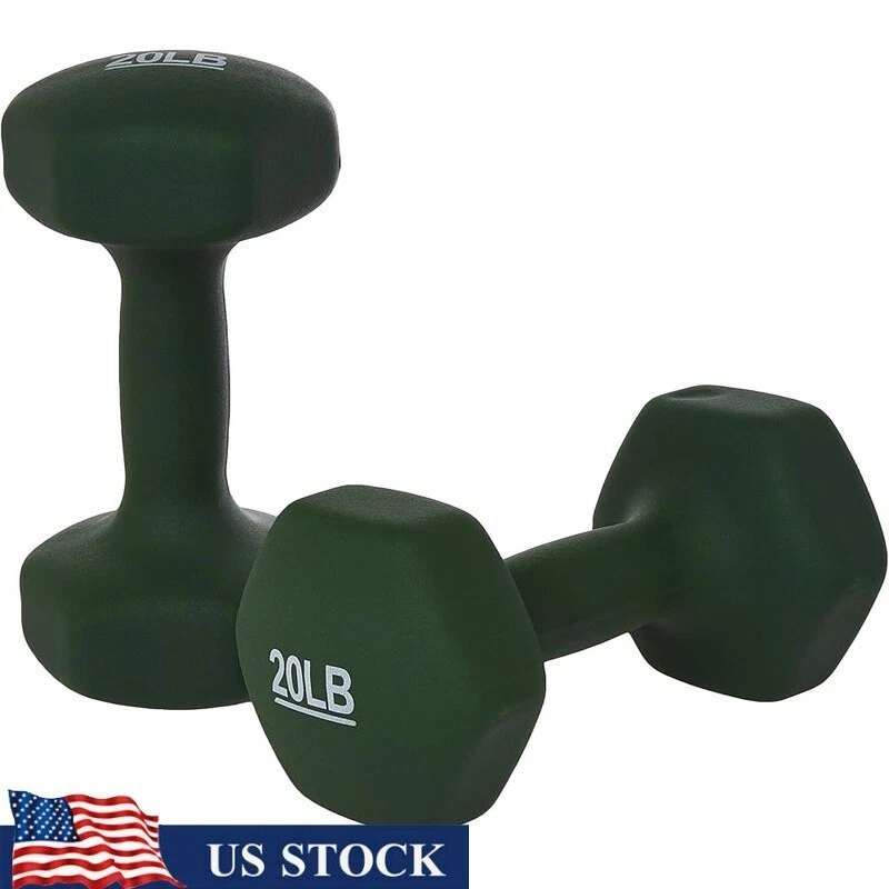Neoprene Dumbbells 20lb Hand Weights Strength Training Muscle Toning Exercise